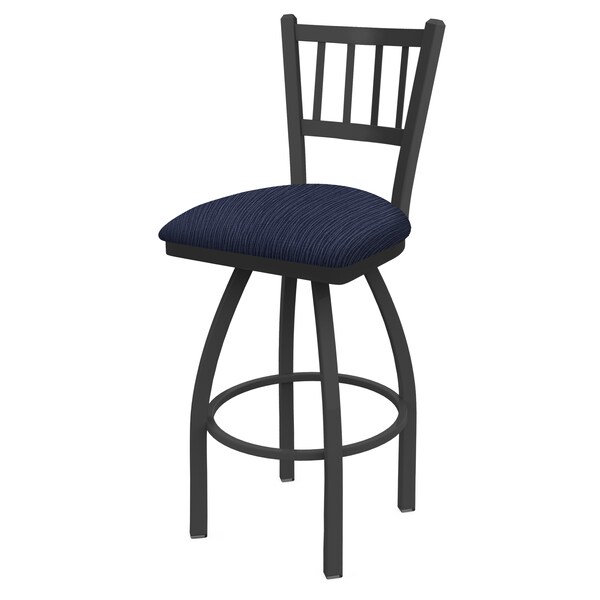 25" Swivel Counter Stool, Pewter Finish, Graph Anchor Seat